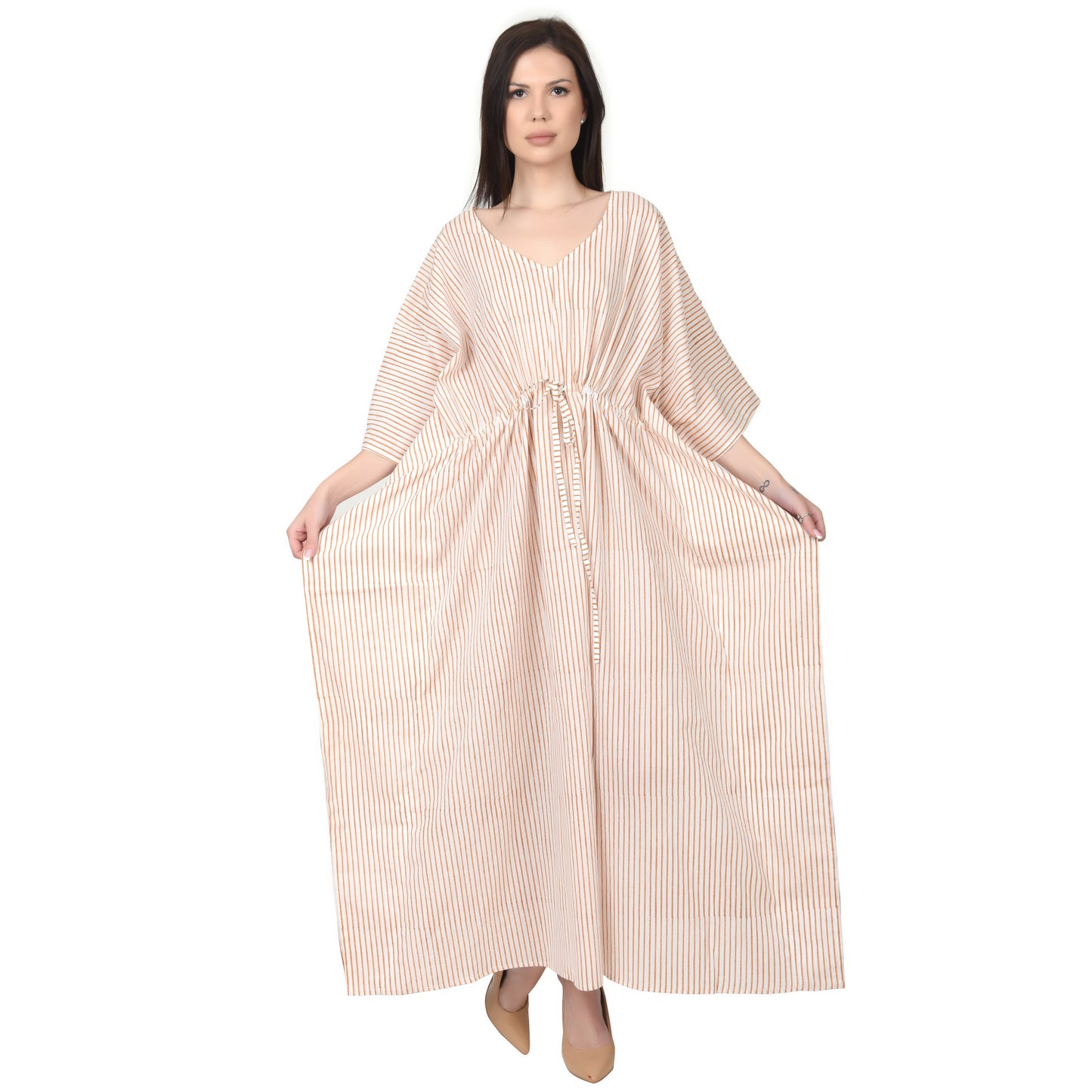 Hand Block Print Cotton Caftans For Women Free Size Vintage traditonal art Maxi gown sleepwear Night gown Kaftan dress