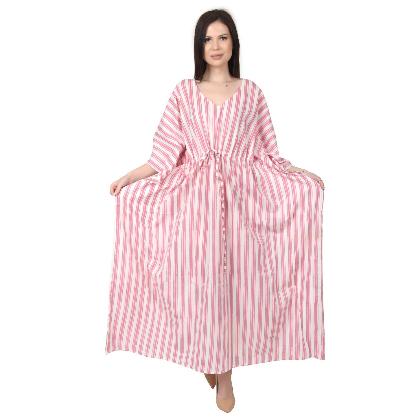 Hand Block Print Cotton Caftans For Women Free Size Vintage traditonal art Maxi gown sleepwear Night gown Kaftan dress