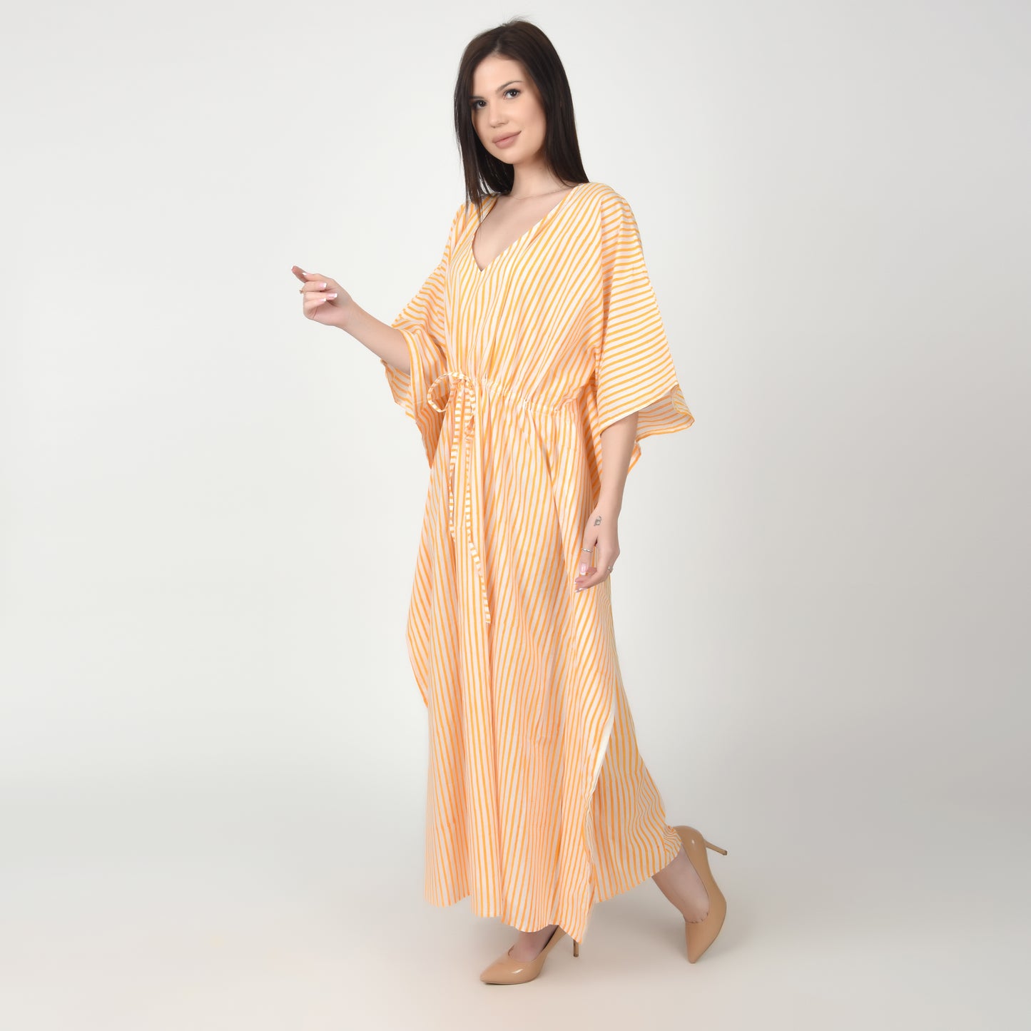 Hand Block Print Cotton Caftans For Women Free Size Vintage traditonal art Maxi gown sleepwear Night gown Kaftan dress