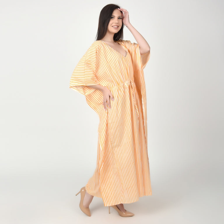 Hand Block Print Cotton Caftans For Women Free Size Vintage traditonal art Maxi gown sleepwear Night gown Kaftan dress