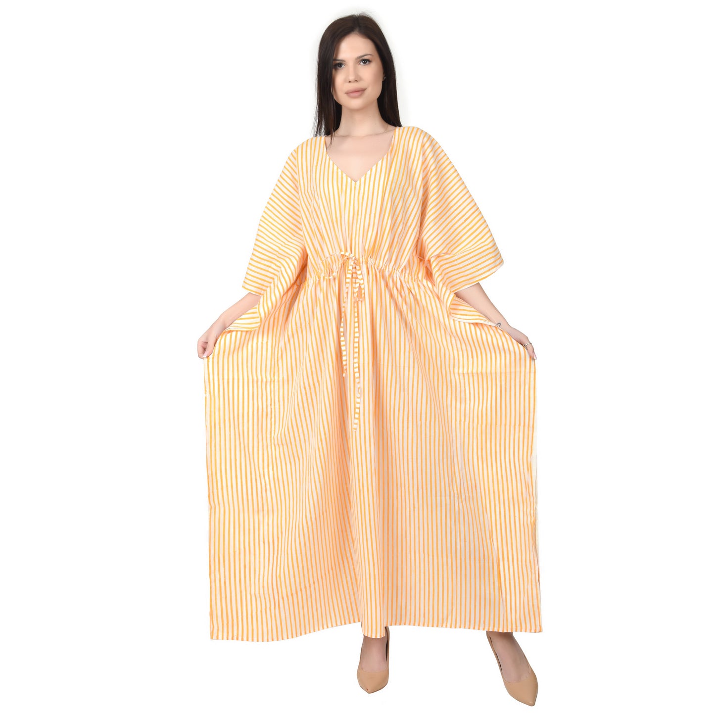 Hand Block Print Cotton Caftans For Women Free Size Vintage traditonal art Maxi gown sleepwear Night gown Kaftan dress