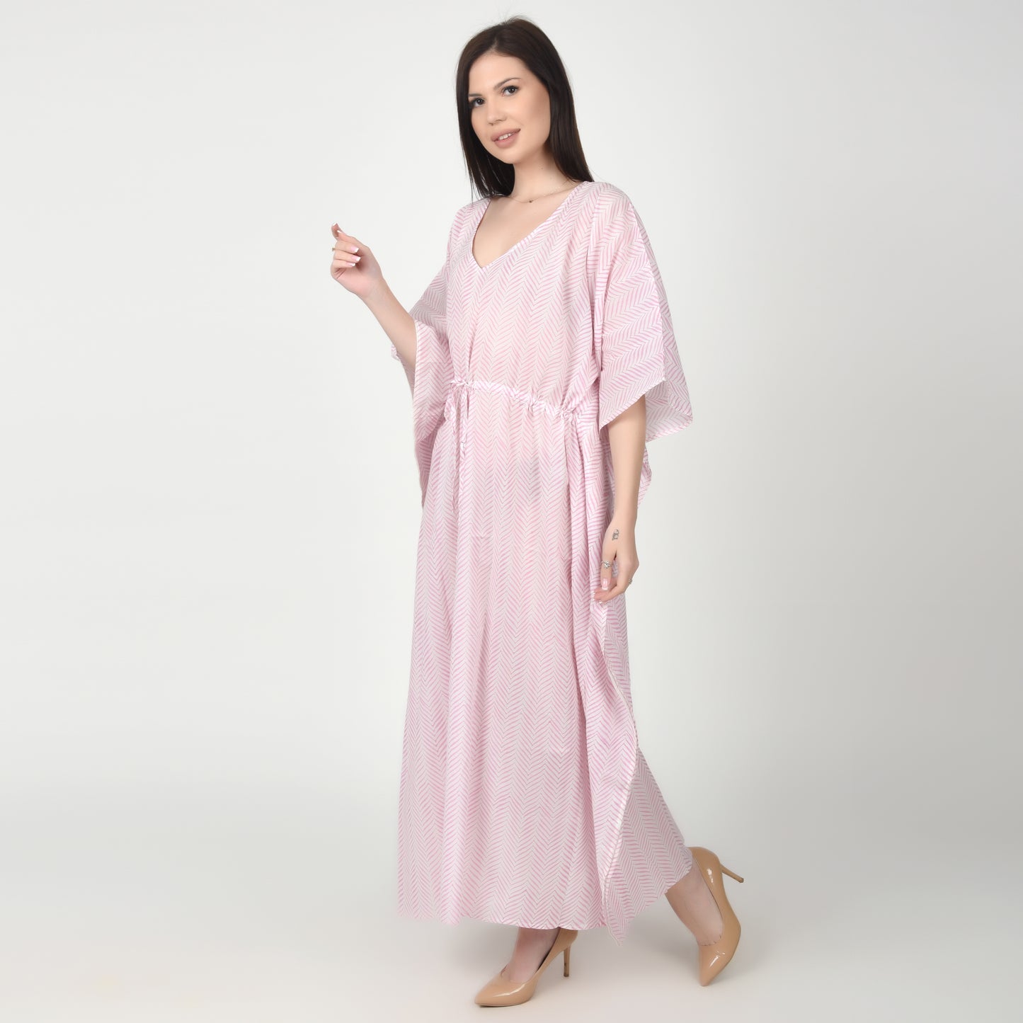 Hand Block Print Cotton Caftans For Women Free Size Vintage traditonal art Maxi gown sleepwear Night gown Kaftan dress