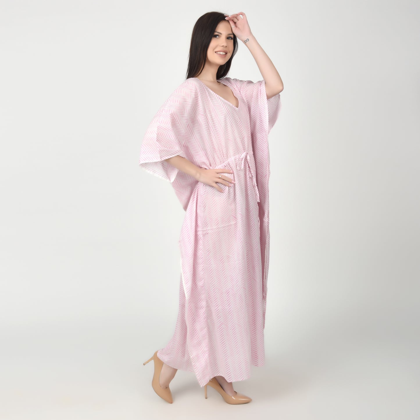 Hand Block Print Cotton Caftans For Women Free Size Vintage traditonal art Maxi gown sleepwear Night gown Kaftan dress
