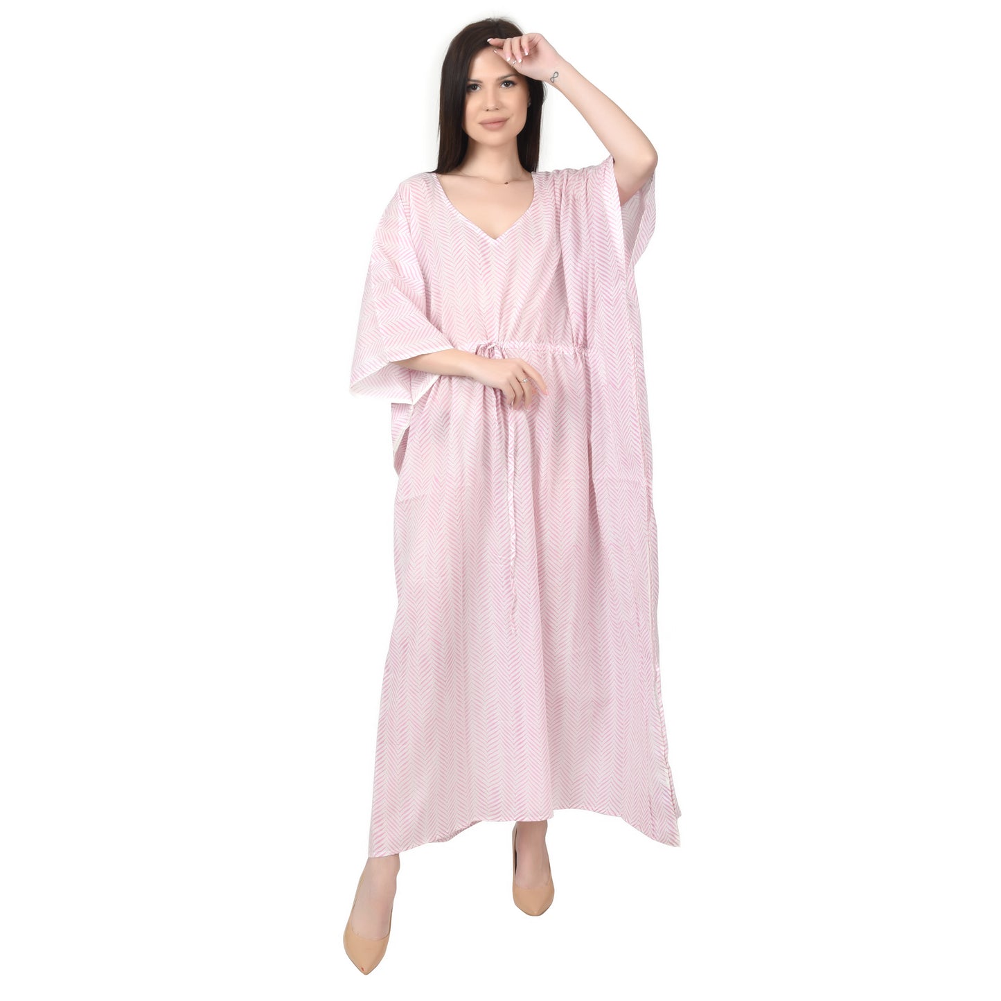 Hand Block Print Cotton Caftans For Women Free Size Vintage traditonal art Maxi gown sleepwear Night gown Kaftan dress