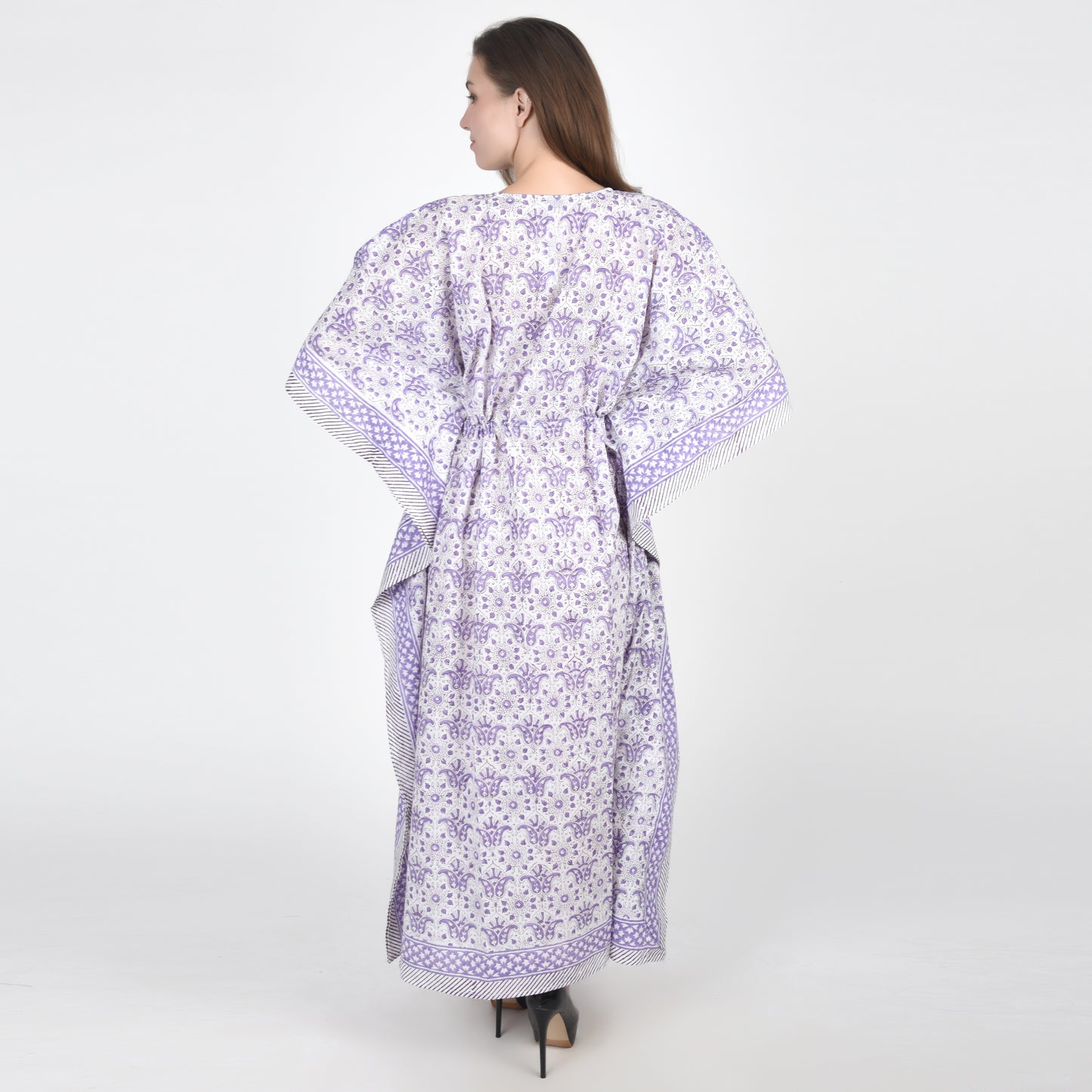 Hand Block Print Cotton Caftans For Women Free Size Vintage traditonal art Maxi gown sleepwear Night gown Kaftan dress