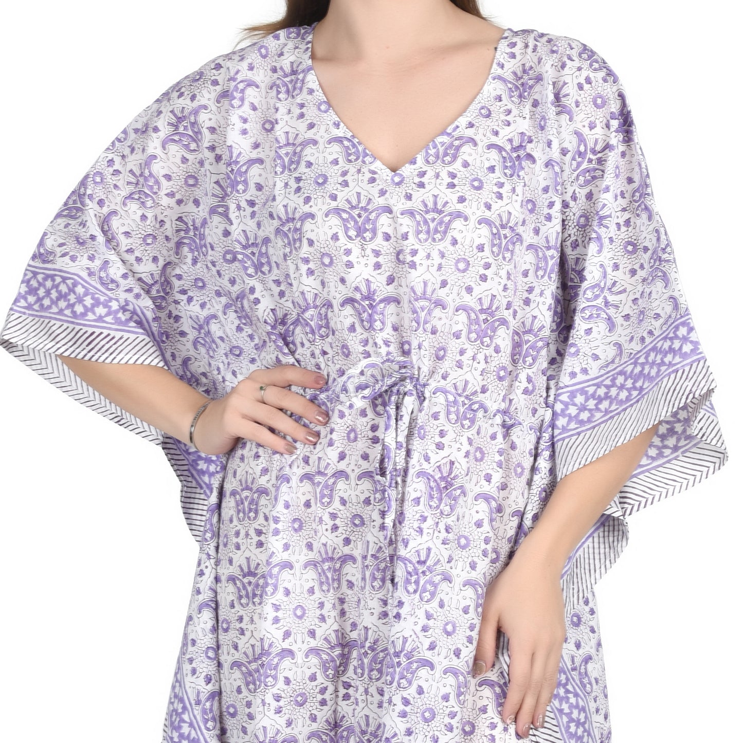 Hand Block Print Cotton Caftans For Women Free Size Vintage traditonal art Maxi gown sleepwear Night gown Kaftan dress