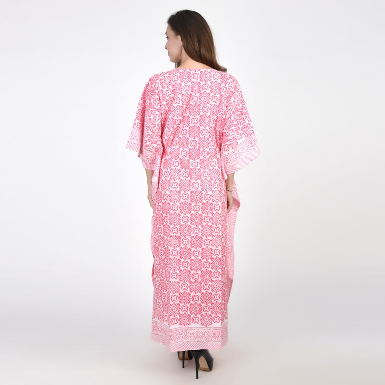 Hand Block Print Cotton Caftans For Women Free Size Vintage traditonal art Maxi gown sleepwear Night gown Kaftan dress