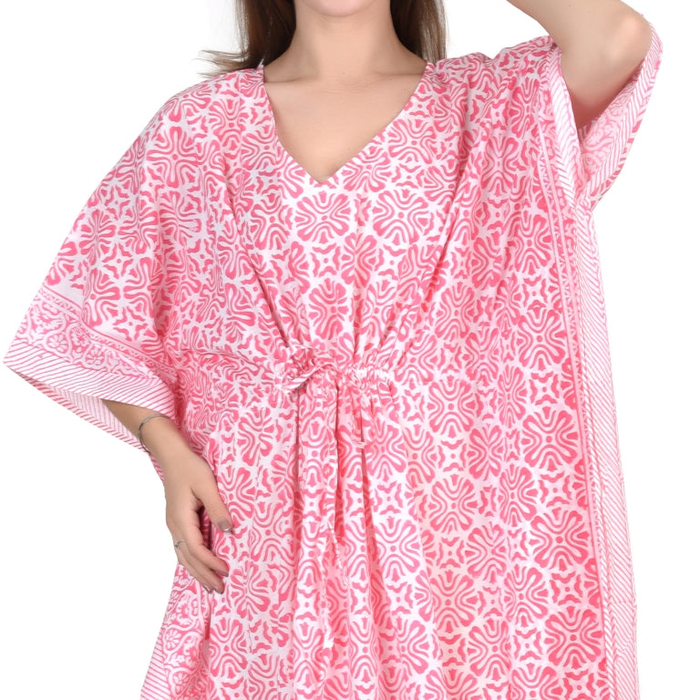 Hand Block Print Cotton Caftans For Women Free Size Vintage traditonal art Maxi gown sleepwear Night gown Kaftan dress