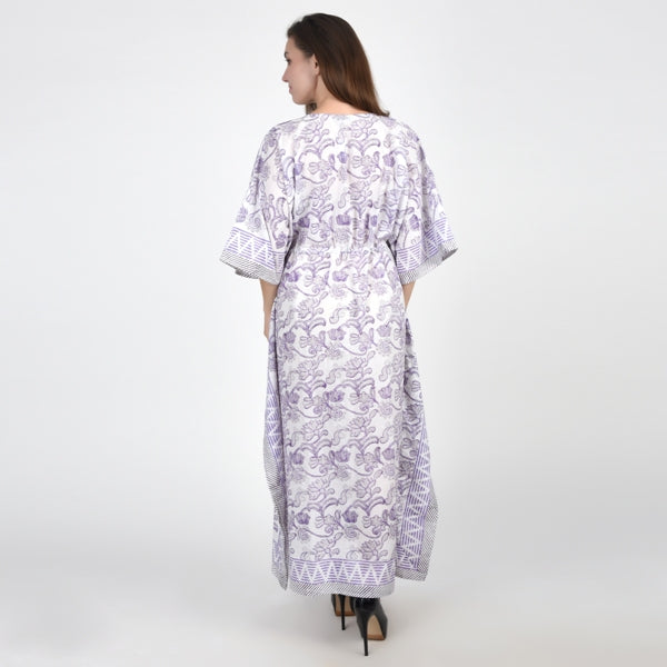 Hand Block Print Cotton Caftans For Women Free Size Vintage traditonal art Maxi gown sleepwear Night gown Kaftan dress