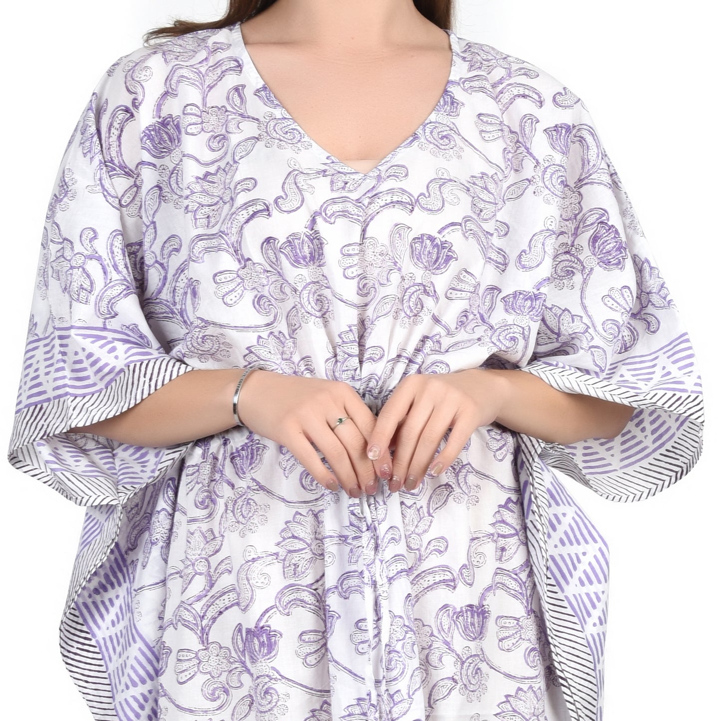 Hand Block Print Cotton Caftans For Women Free Size Vintage traditonal art Maxi gown sleepwear Night gown Kaftan dress