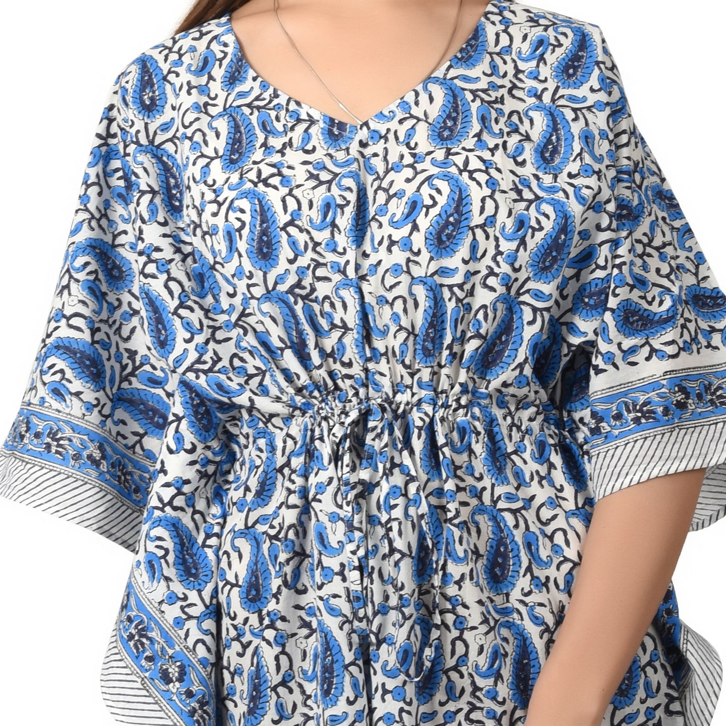 Hand Block Print Cotton Caftans For Women Free Size Vintage traditonal art Maxi gown sleepwear Night gown