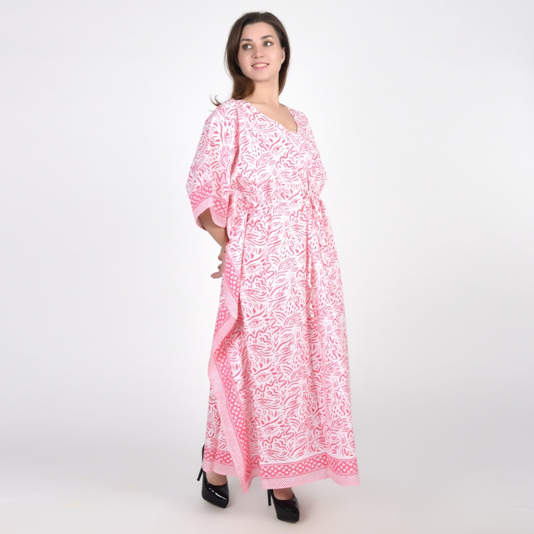 Hand Block Print Cotton Caftans For Women Free Size Vintage traditonal art Maxi gown sleepwear Night gown Kaftan dress