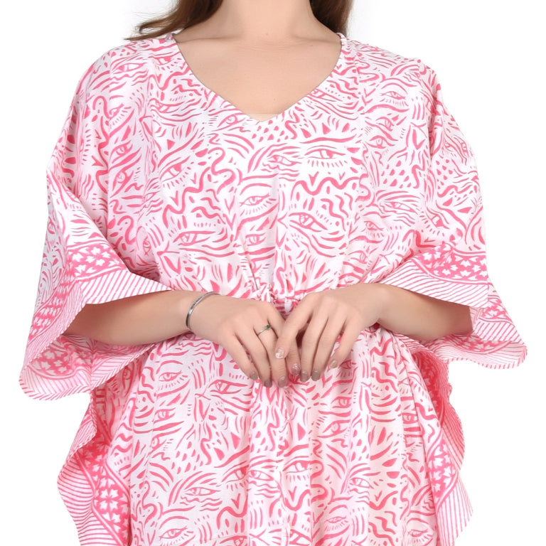 Hand Block Print Cotton Caftans For Women Free Size Vintage traditonal art Maxi gown sleepwear Night gown Kaftan dress