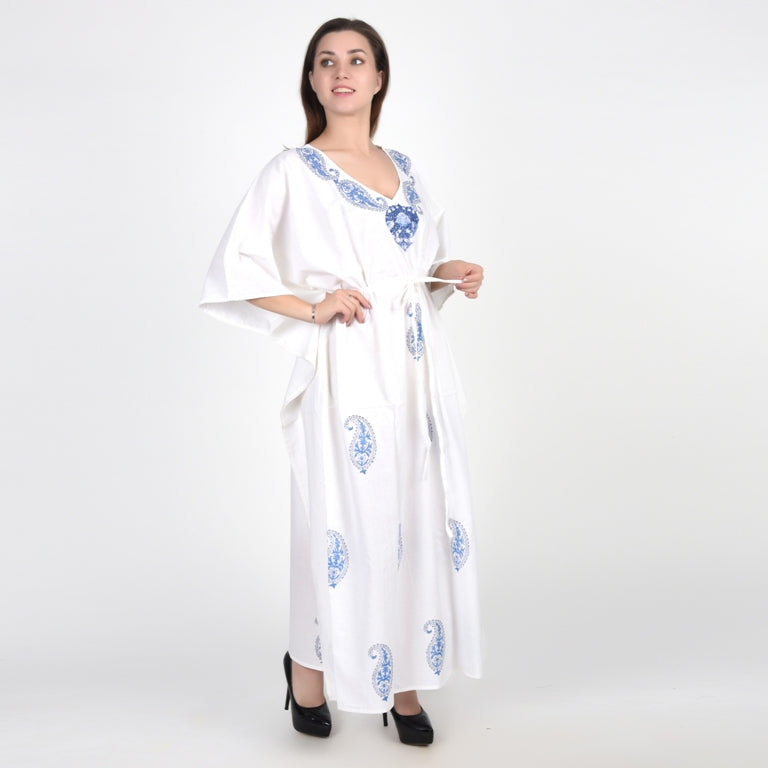 Hand Block Print Cotton Caftans For Women Free Size Vintage traditonal art Maxi gown sleepwear Night gown Kaftan dress