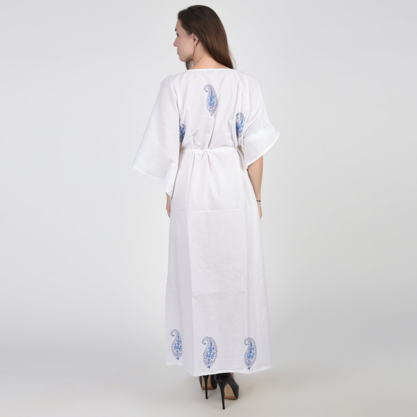 Hand Block Print Cotton Caftans For Women Free Size Vintage traditonal art Maxi gown sleepwear Night gown Kaftan dress