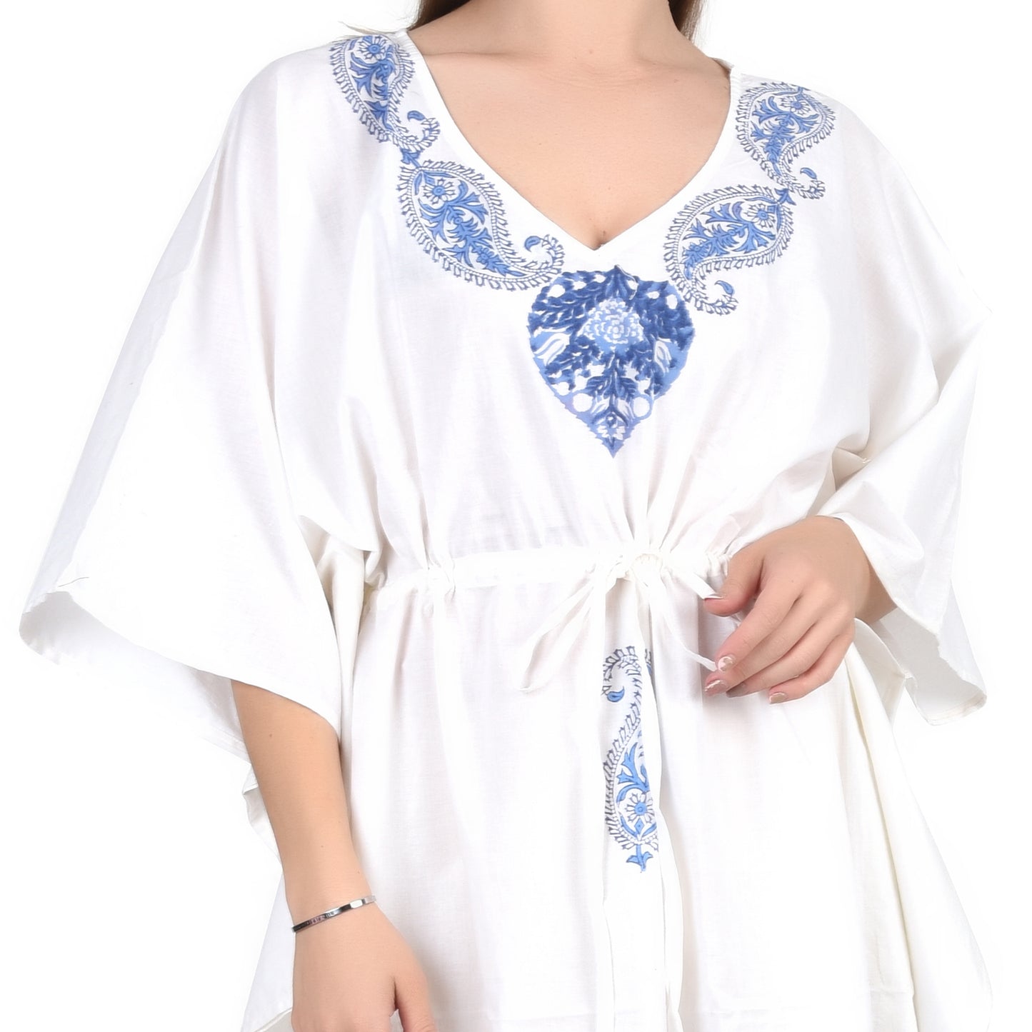 Hand Block Print Cotton Caftans For Women Free Size Vintage traditonal art Maxi gown sleepwear Night gown Kaftan dress