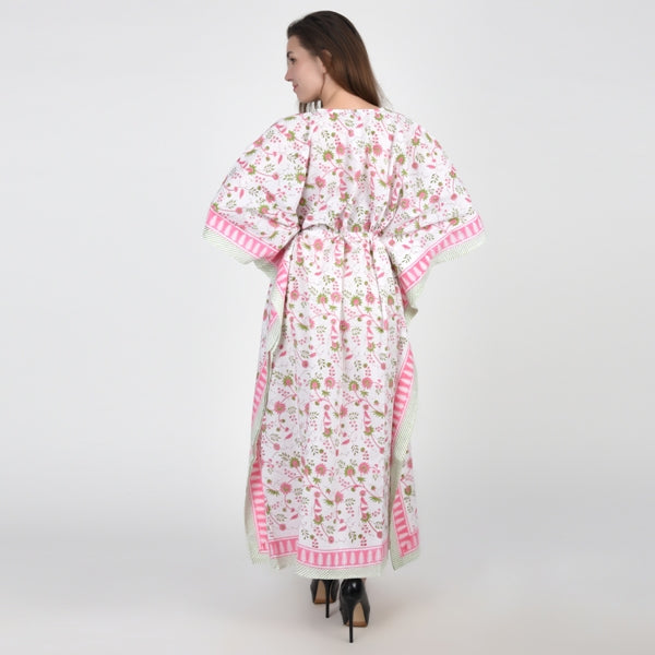 Hand Block Print Cotton Caftans For Women Free Size Vintage traditonal art Maxi gown sleepwear Night gown Kaftan dress