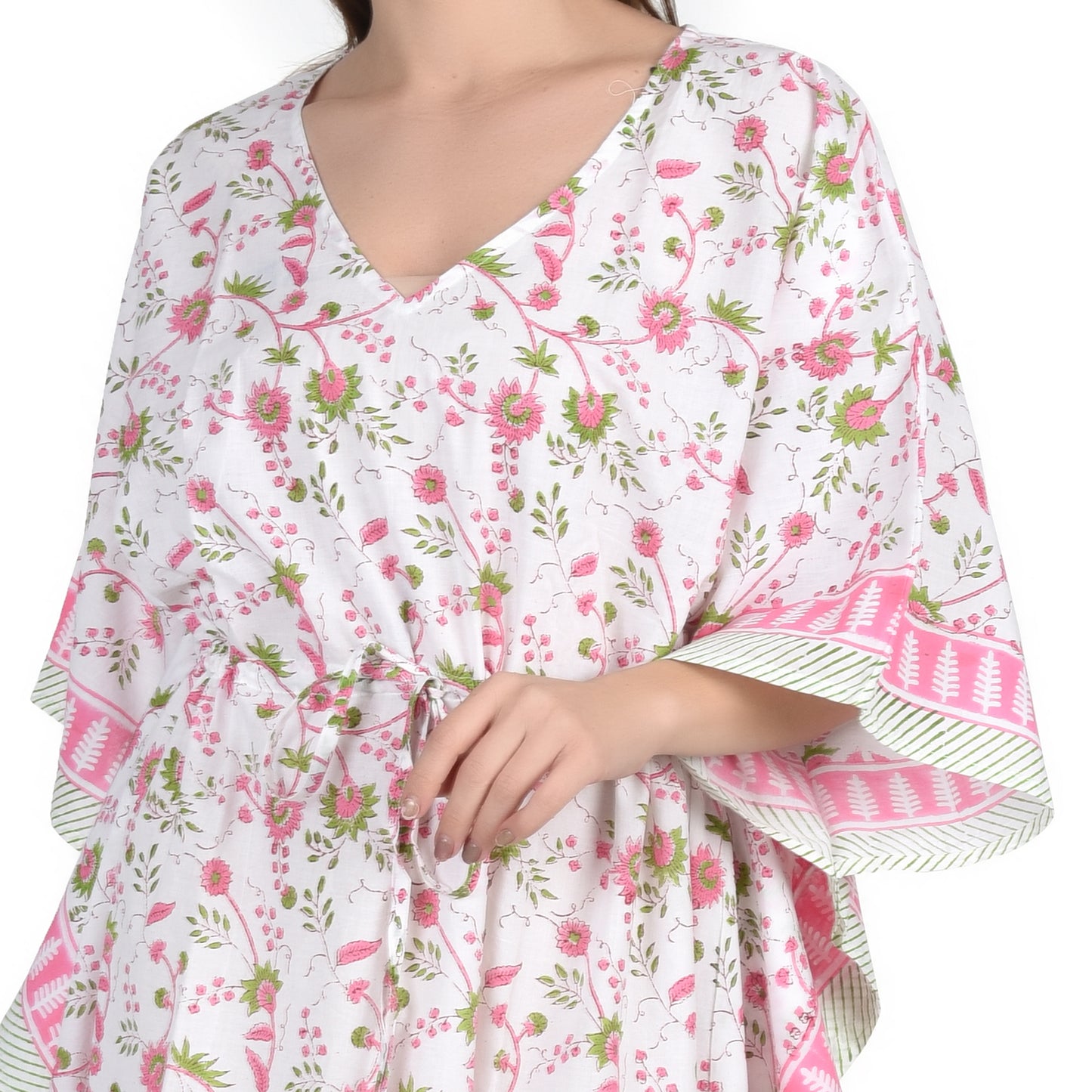 Hand Block Print Cotton Caftans For Women Free Size Vintage traditonal art Maxi gown sleepwear Night gown Kaftan dress
