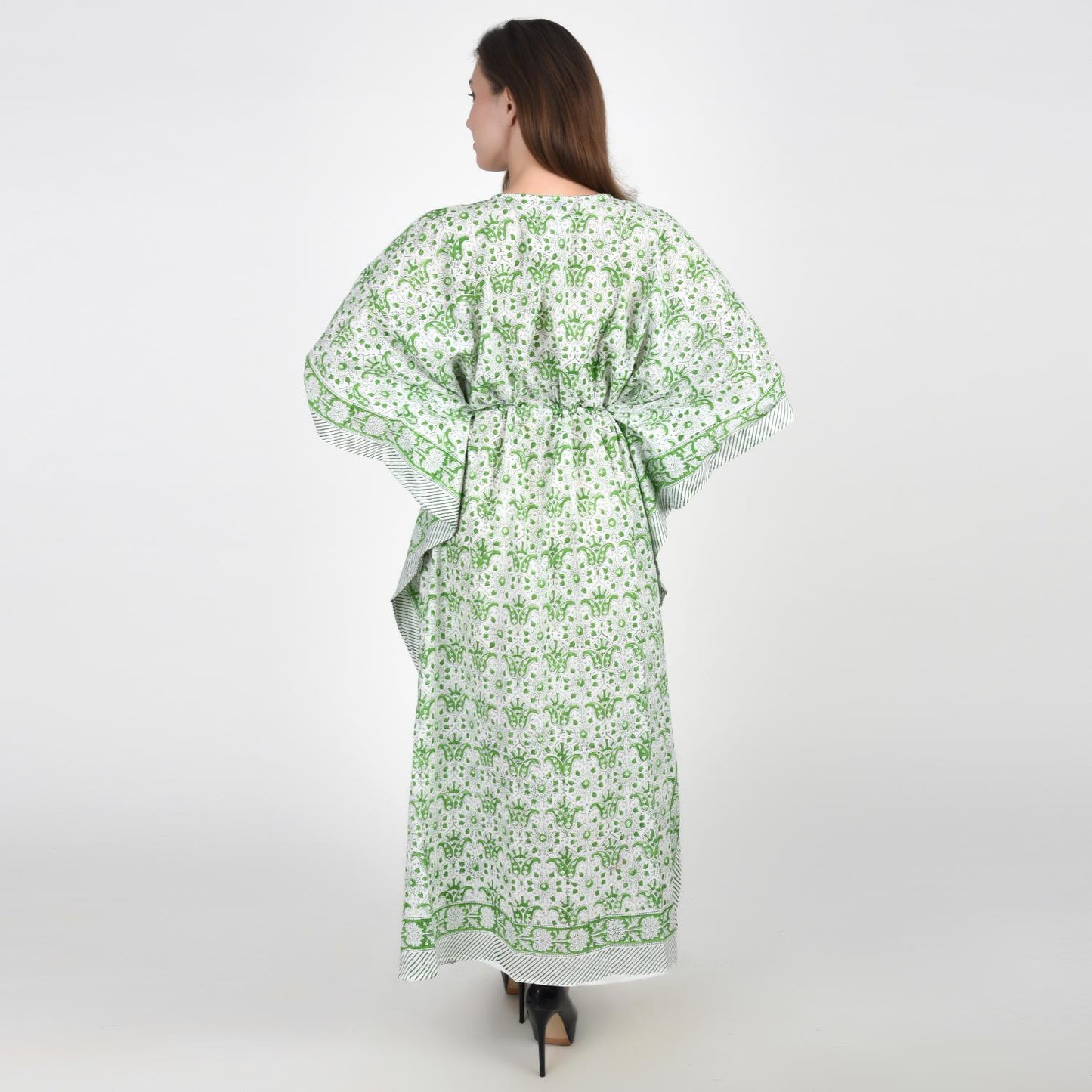 Hand Block Print Cotton Caftans For Women Free Size Vintage traditonal art Maxi gown sleepwear Night gown Kaftan dress