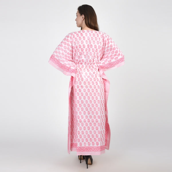 Hand Block Print Cotton Caftans For Women Free Size Vintage traditonal art Maxi gown sleepwear Night gown Kaftan dress