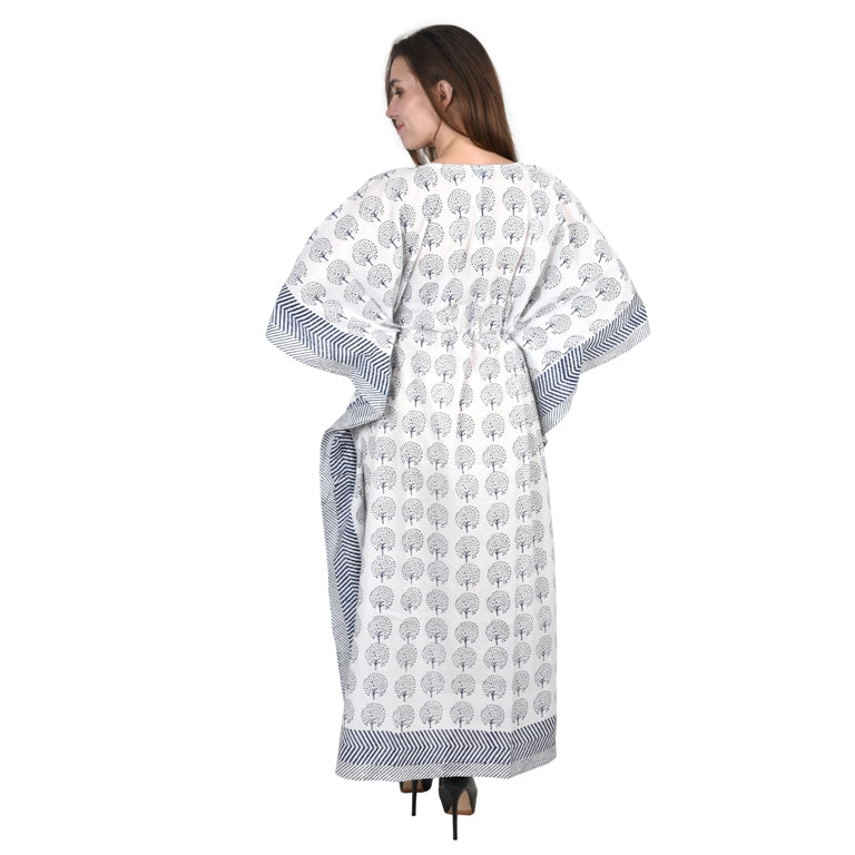 Hand Block Print Cotton Caftans For Women Free Size Vintage traditonal art Maxi gown sleepwear Night gown Kaftan dress