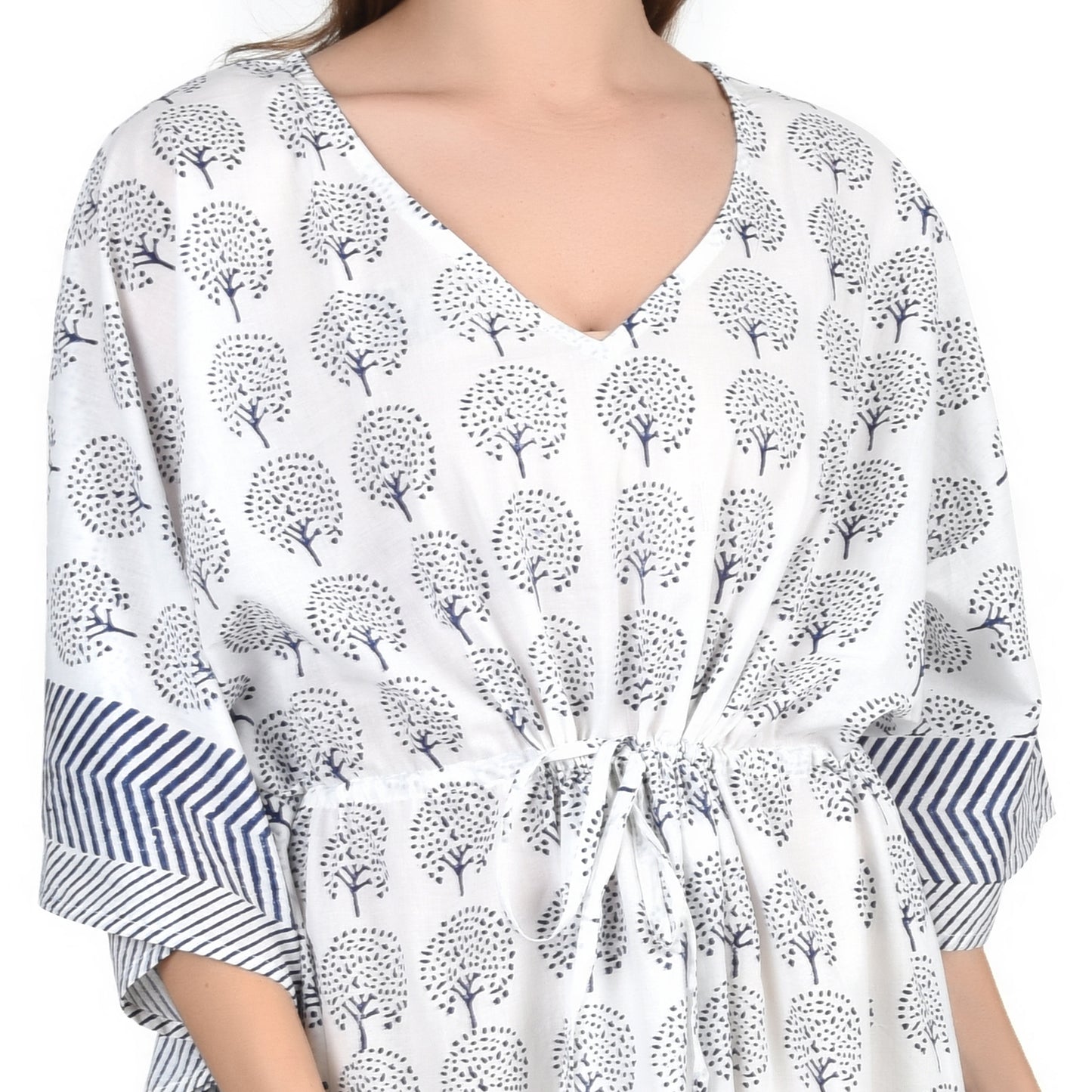 Hand Block Print Cotton Caftans For Women Free Size Vintage traditonal art Maxi gown sleepwear Night gown Kaftan dress