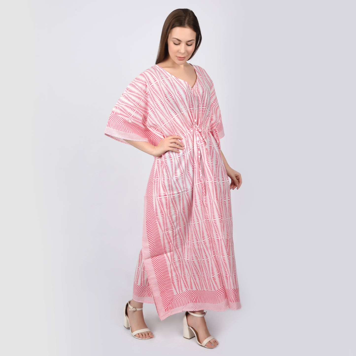 Hand Block Print Cotton Caftans For Women Free Size Vintage traditonal art Maxi gown sleepwear Night gown Kaftan dress