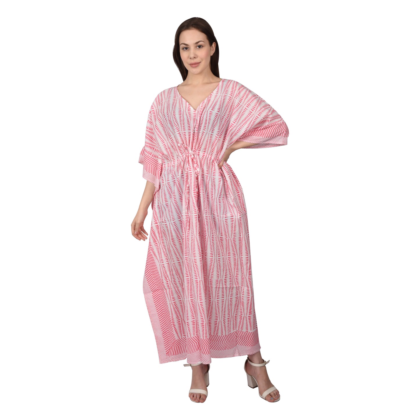 Hand Block Print Cotton Caftans For Women Free Size Vintage traditonal art Maxi gown sleepwear Night gown Kaftan dress