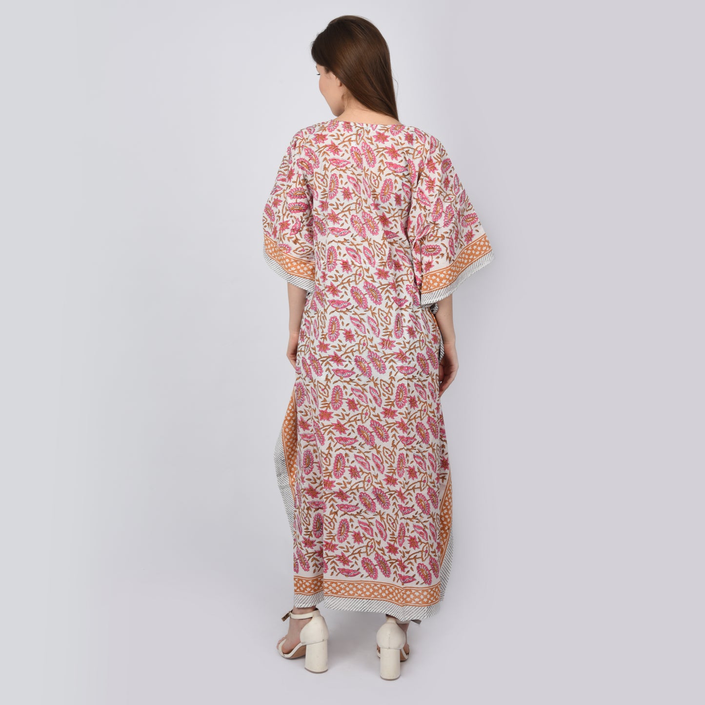Hand Block Print Cotton Caftans For Women Free Size Vintage traditonal art Maxi gown sleepwear Night gown Kaftan dress