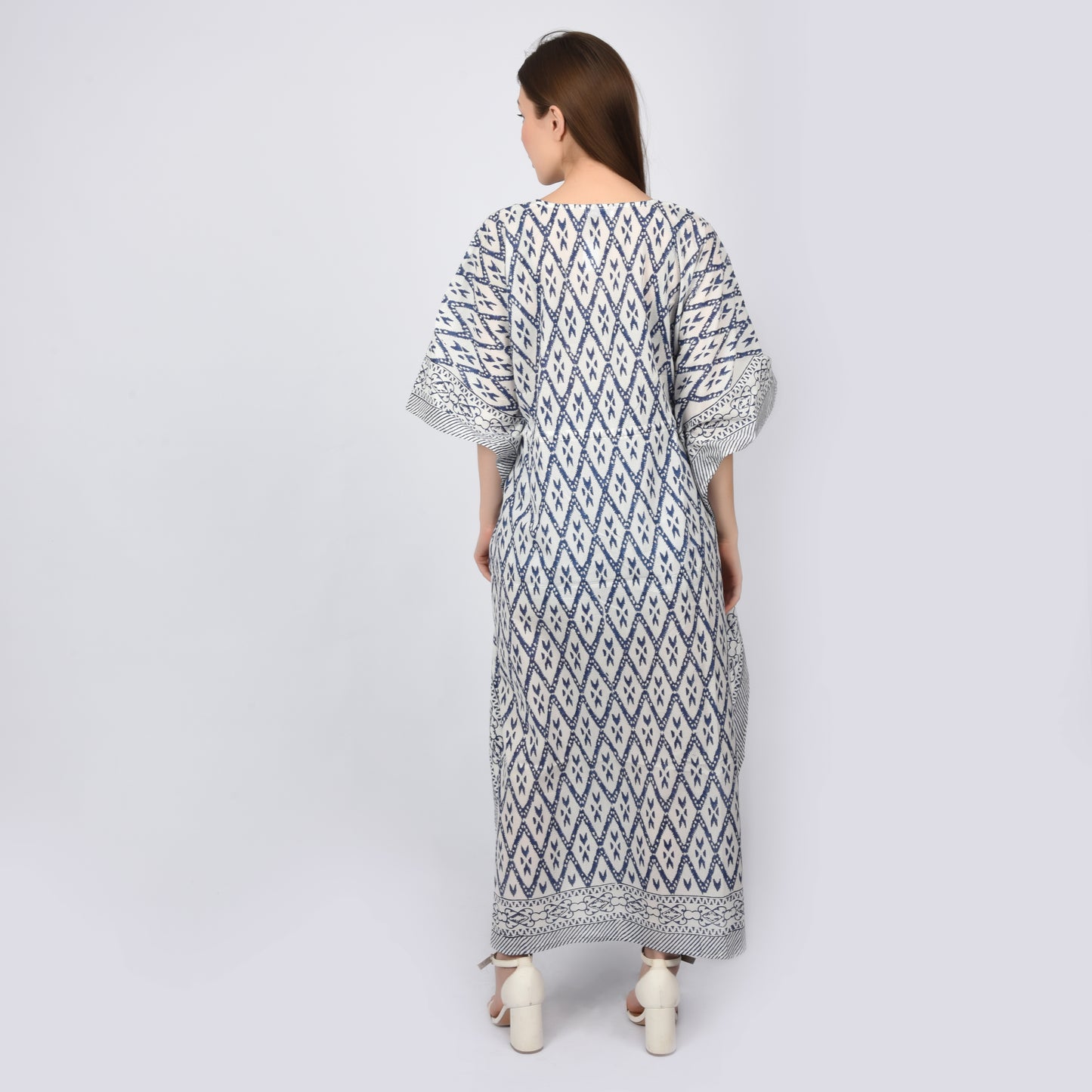 Hand Block Print Cotton Caftans For Women Free Size Vintage traditonal art Maxi gown sleepwear Night gown Kaftan dress