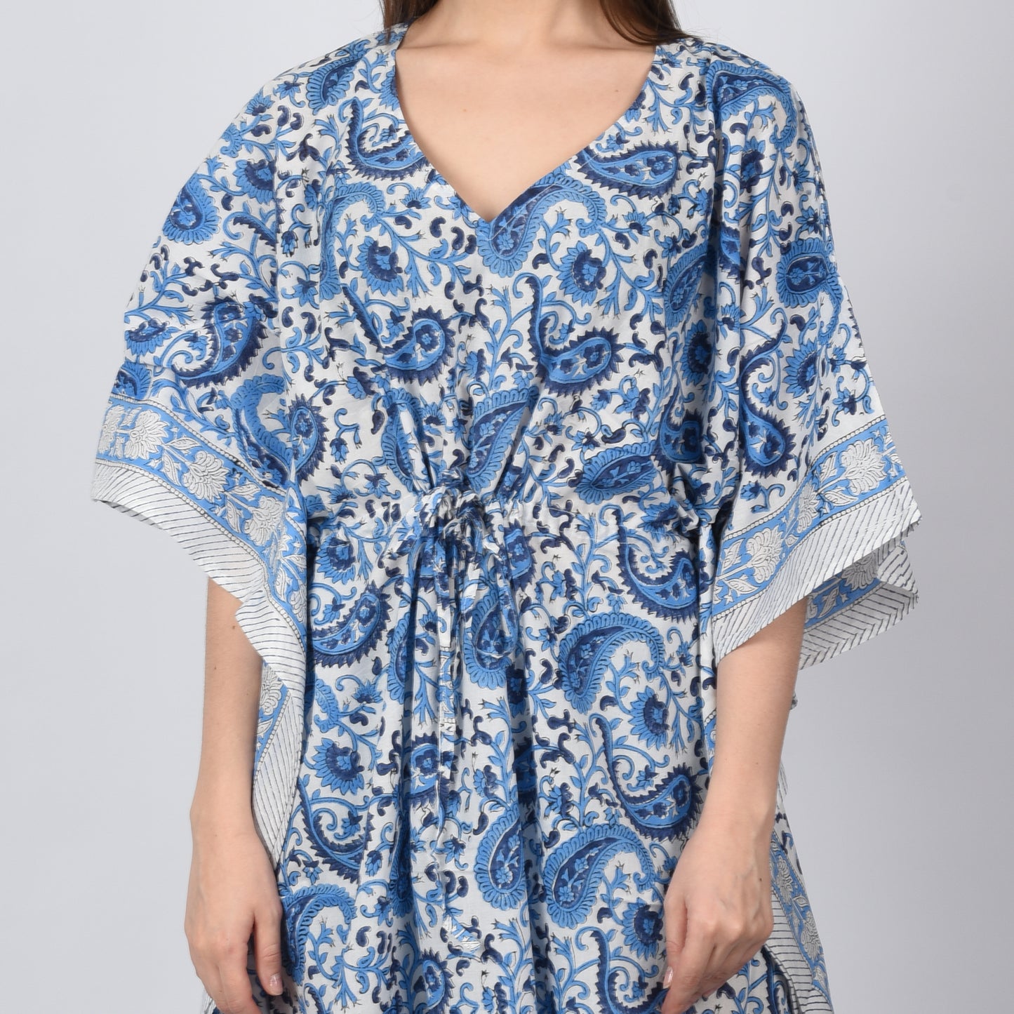 Hand Block Print Cotton Caftans For Women Free Size Vintage traditonal art Maxi gown sleepwear Night gown Kaftan dress