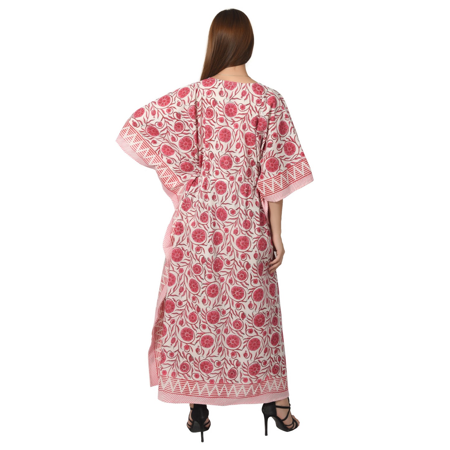 Hand Block Print Cotton Caftans For Women Free Size Vintage traditonal art Maxi gown sleepwear Night gown