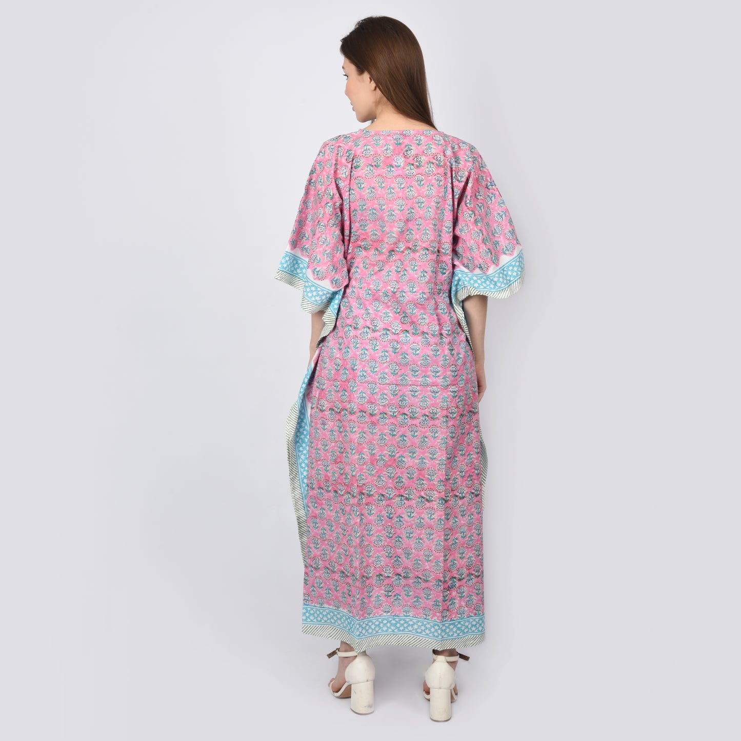 Hand Block Print Cotton Caftans For Women Free Size Maxi Traditional dress sleep wear Maxi Gown