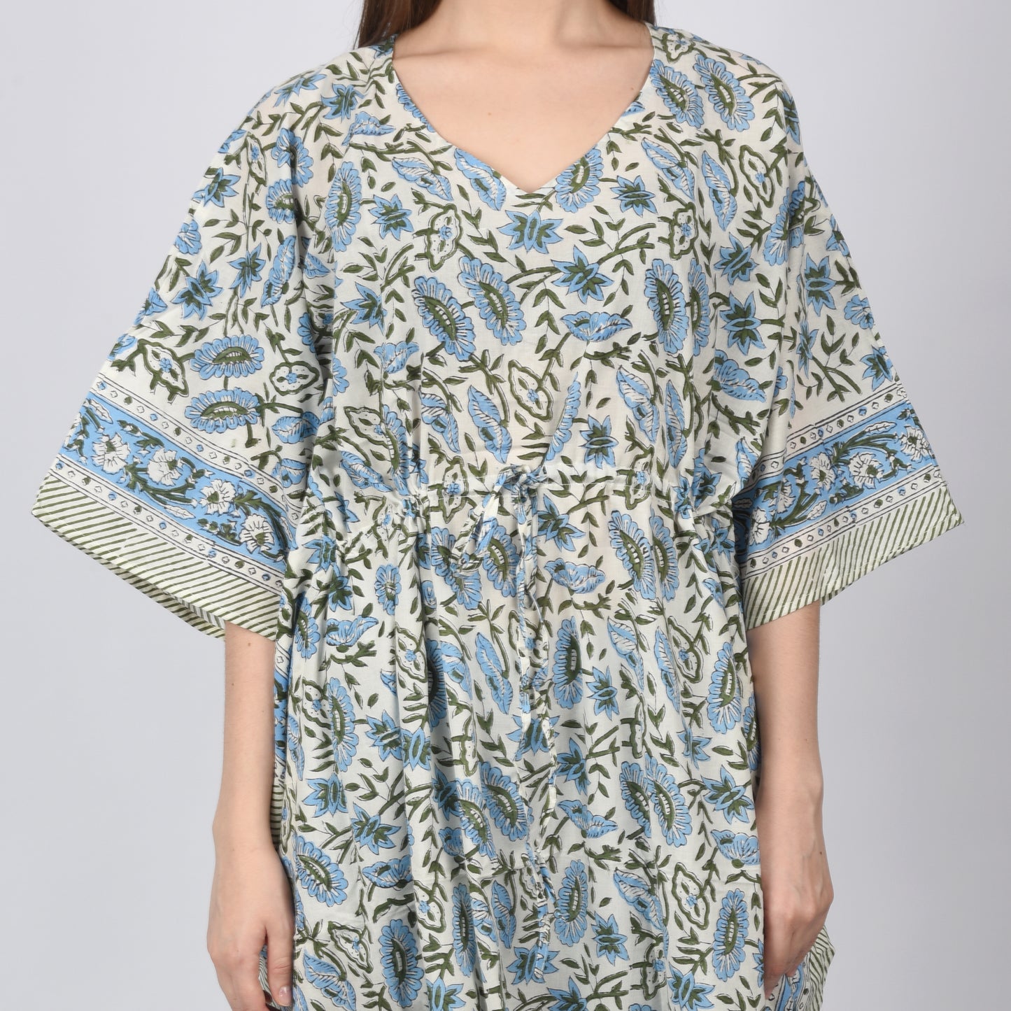 Hand Block Print Cotton Caftans For Women Free Size Vintage traditonal art Maxi gown sleepwear Night gown Kaftan dress