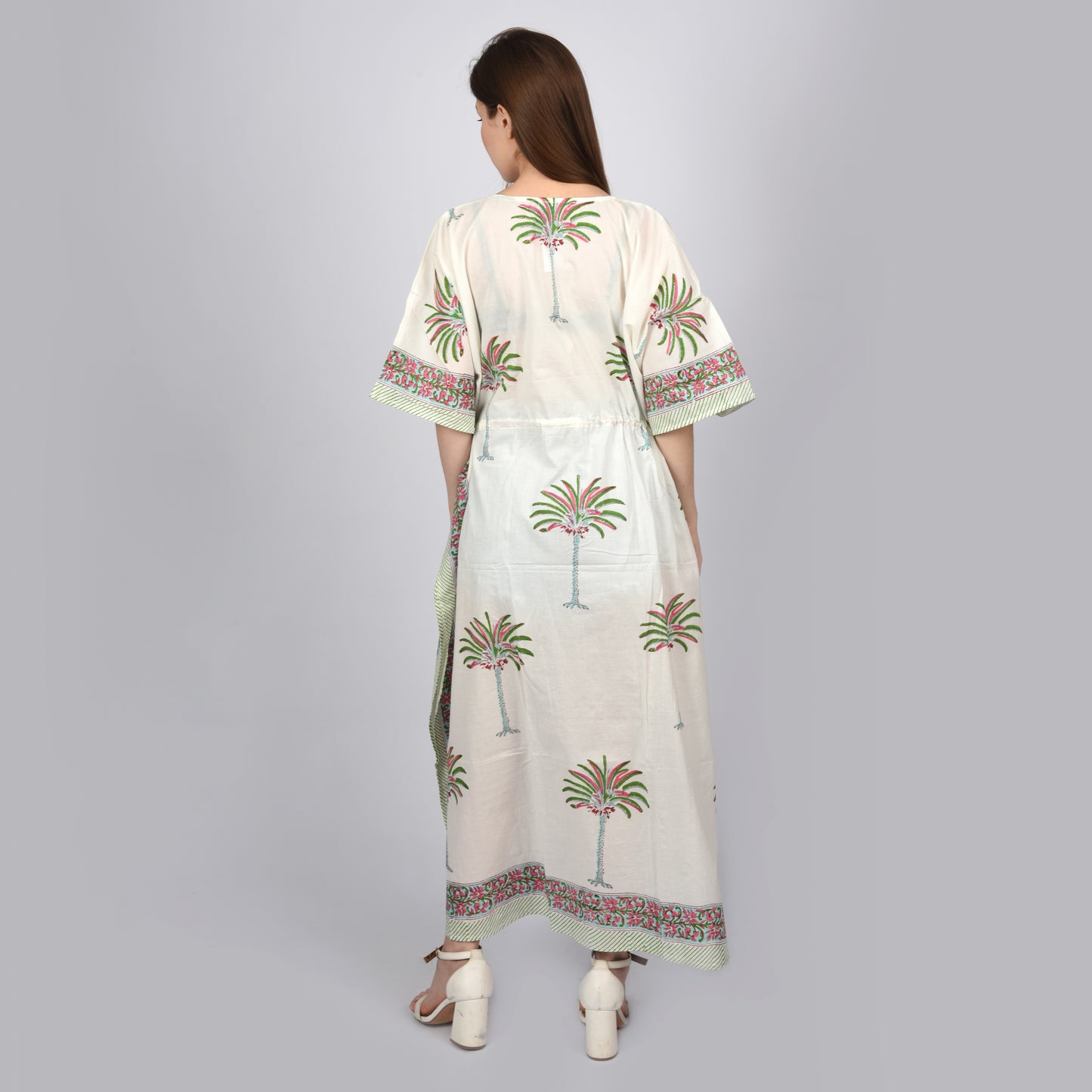 Hand Block Print Cotton Caftans For Women Free Size Vintage traditonal art Maxi gown sleepwear Night gown Kaftan dress