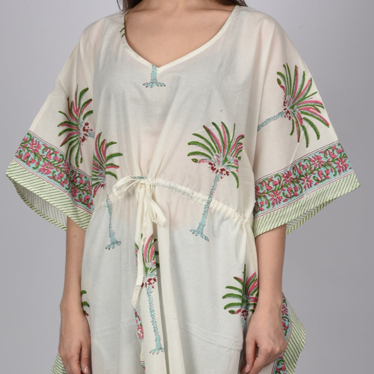 Hand Block Print Cotton Caftans For Women Free Size Vintage traditonal art Maxi gown sleepwear Night gown Kaftan dress