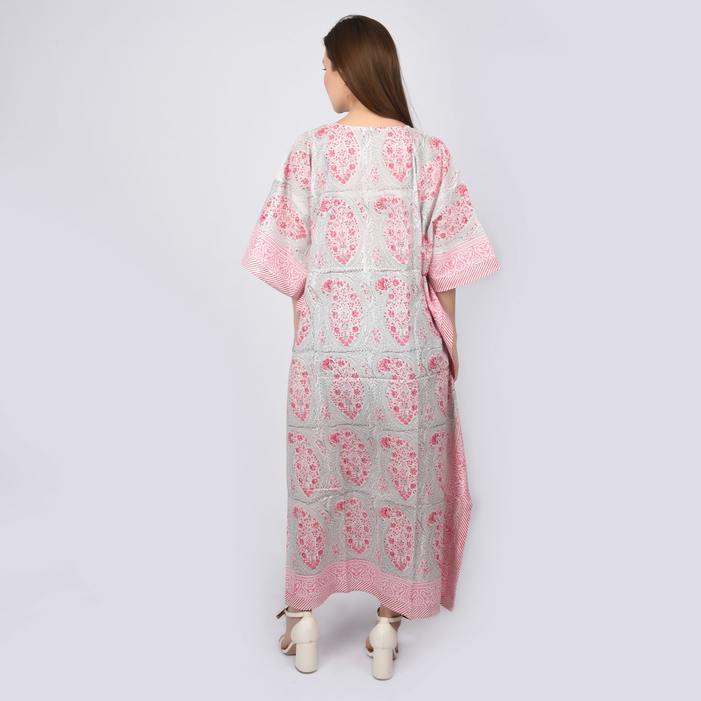 Hand Block Print Cotton Caftans For Women Free Size Vintage traditonal art Maxi gown sleepwear Night gown Kaftan dress