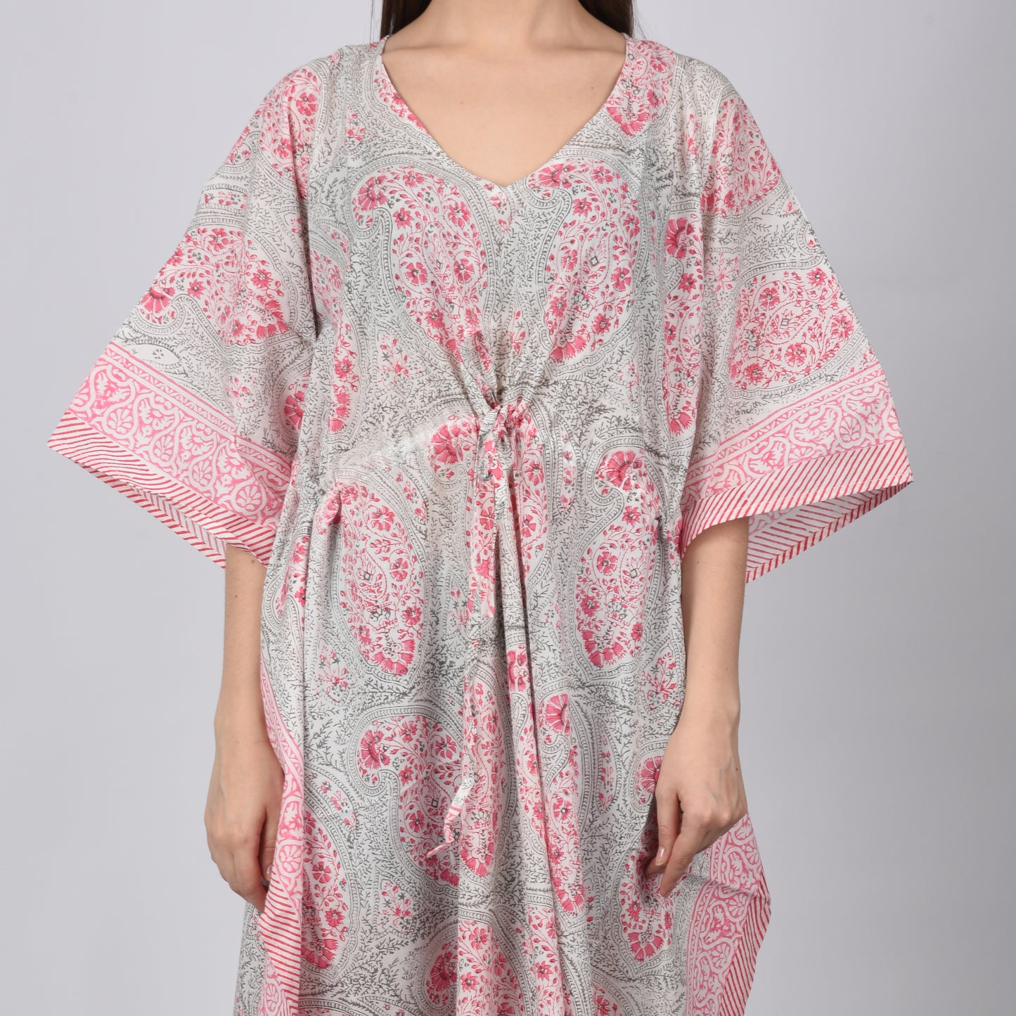 Hand Block Print Cotton Caftans For Women Free Size Vintage traditonal art Maxi gown sleepwear Night gown Kaftan dress