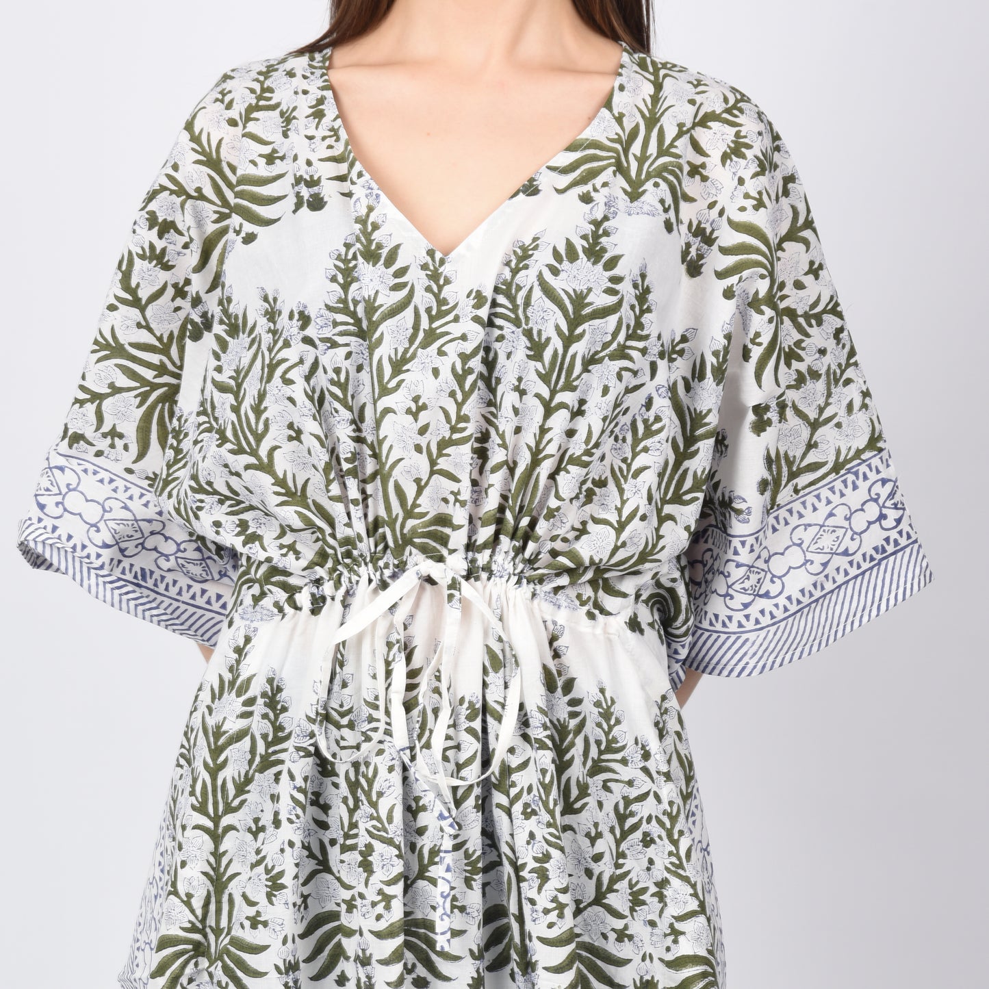 Hand Block Print Cotton Caftans For Women Free Size Vintage traditonal art Maxi gown sleepwear Night gown Kaftan dress