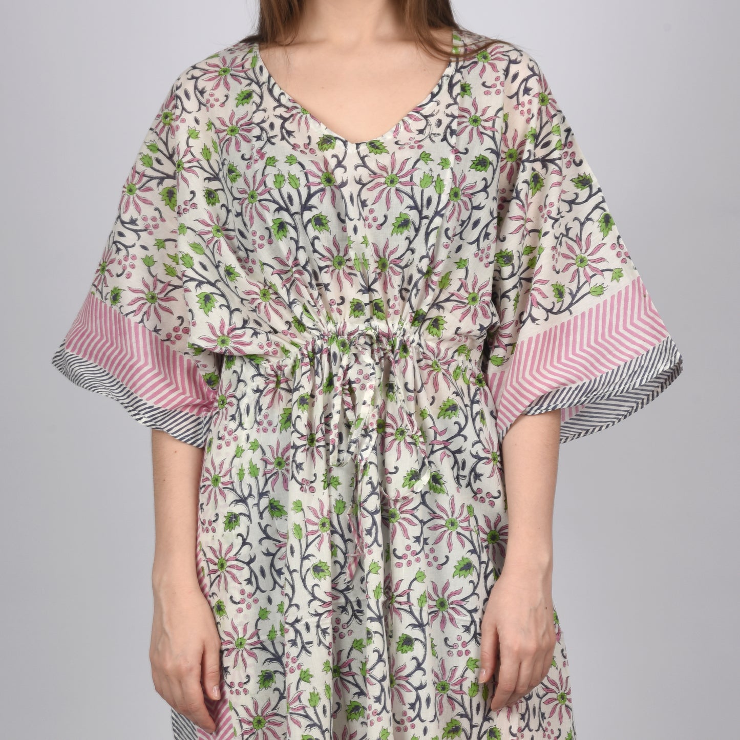 Hand Block Print Cotton Caftans For Women Free Size Vintage traditonal art Maxi gown sleepwear Night gown Kaftan dress