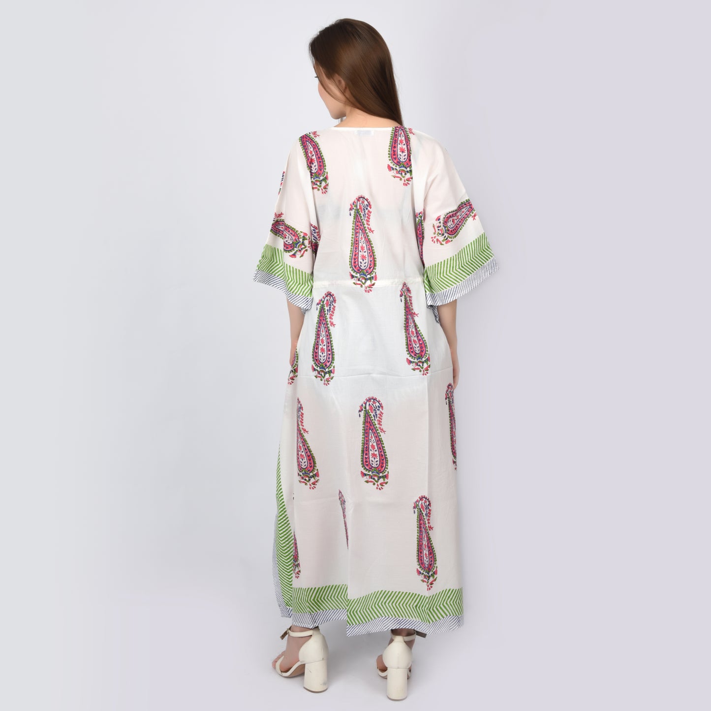 Hand Block Print Cotton Caftans For Women Free Size Vintage traditonal art Maxi gown sleepwear Night gown Kaftan dress