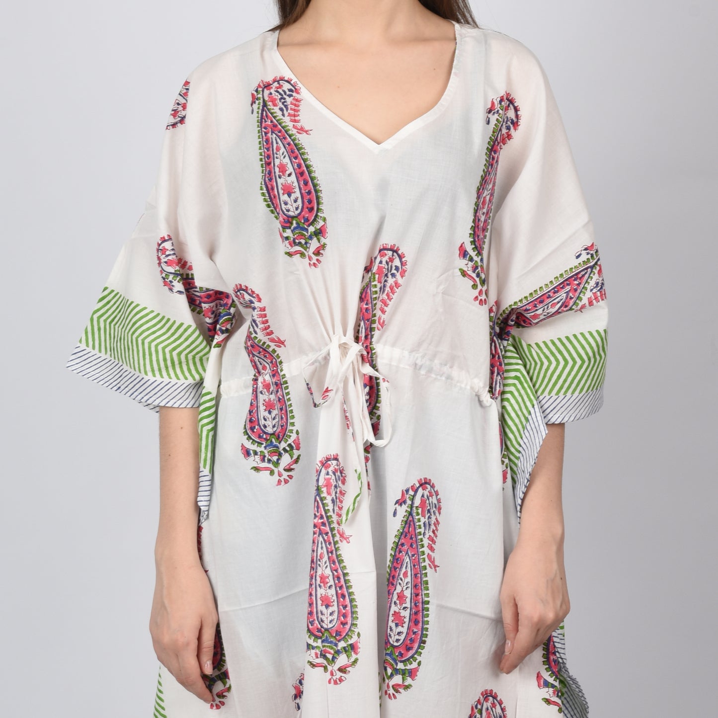 Hand Block Print Cotton Caftans For Women Free Size Vintage traditonal art Maxi gown sleepwear Night gown Kaftan dress