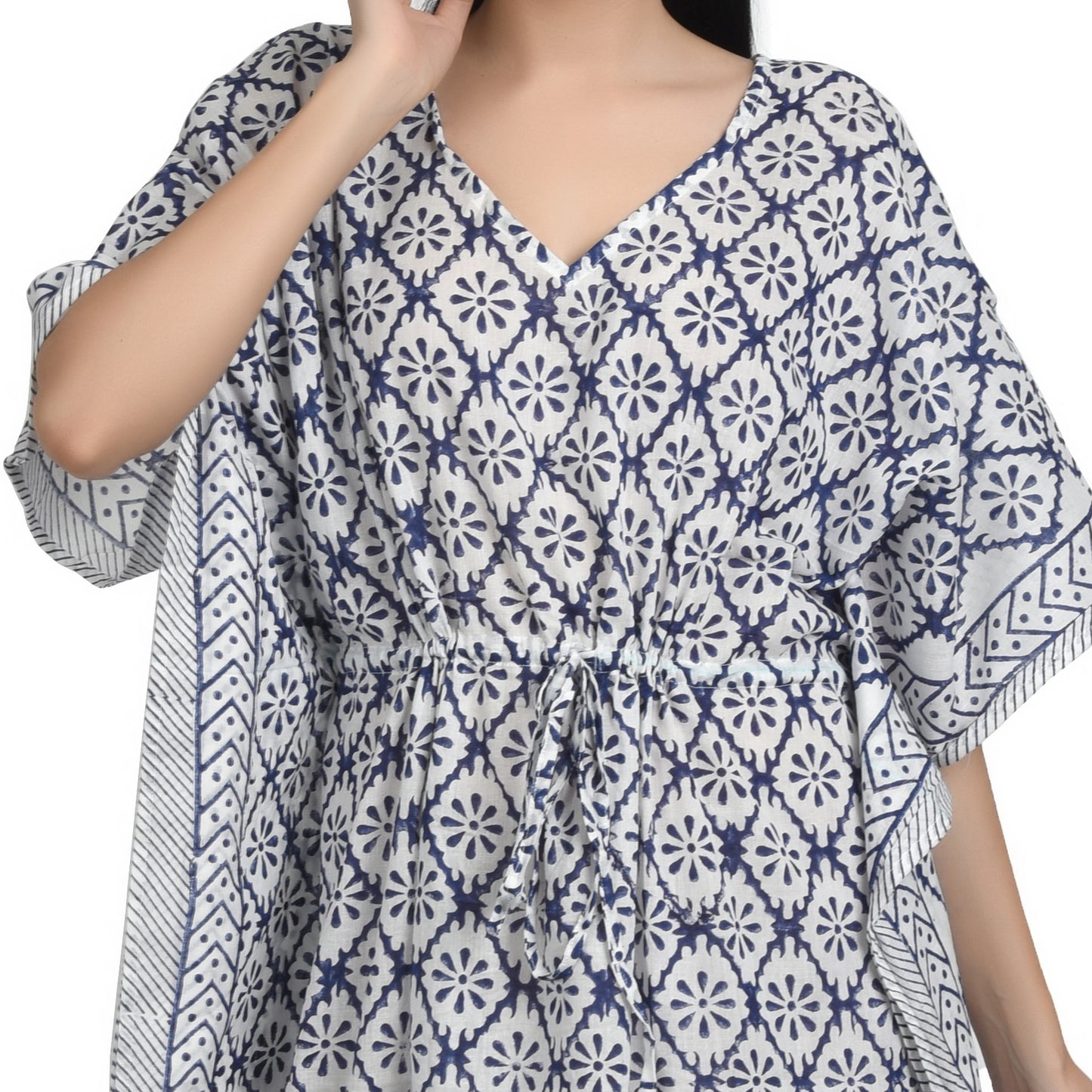 Hand Block Print Cotton Caftans For Women Free Size Vintage traditonal art Maxi gown sleepwear Night gown Kaftan dress
