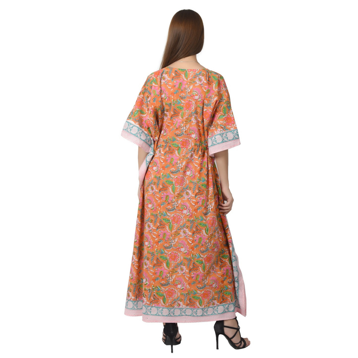 Hand Block Printed Cotton Kaftan – Boho Loungewear | Lightweight Resort Wear