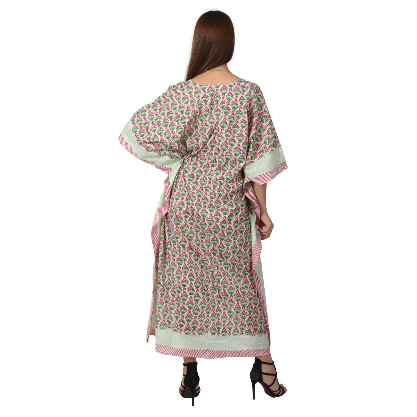 Hand Block Print Cotton Caftans For Women Free Size Vintage traditonal art Maxi gown sleepwear Night gown Kaftan dress