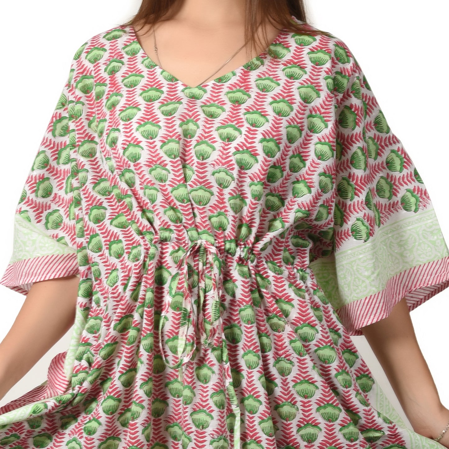 Hand Block Print Cotton Caftans For Women Free Size Vintage traditonal art Maxi gown sleepwear Night gown Kaftan dress