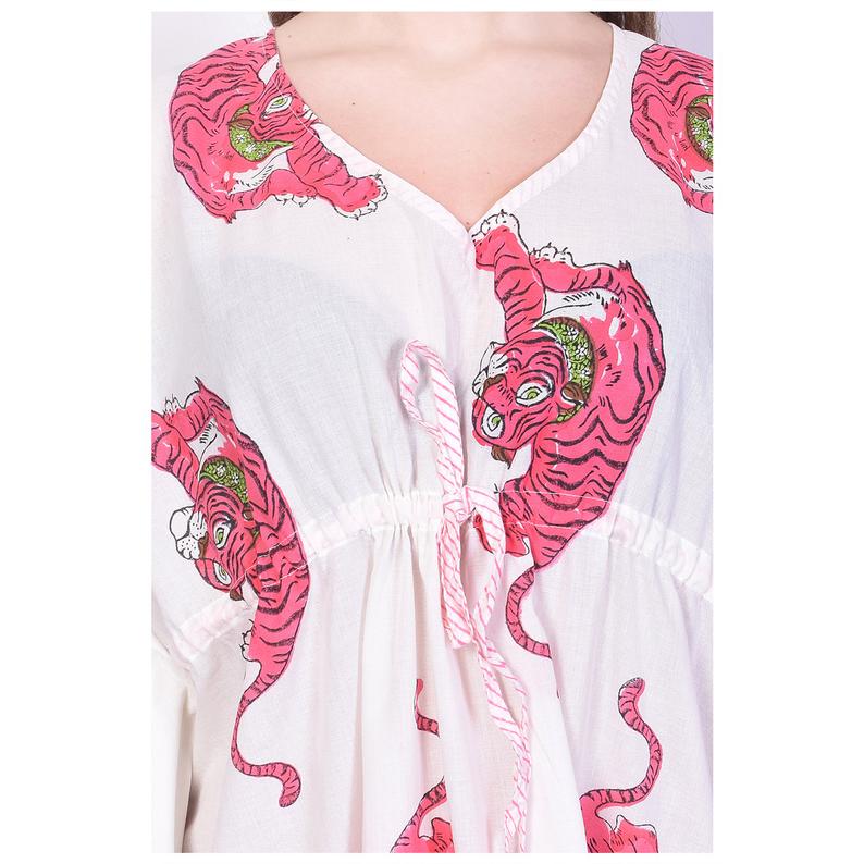 Hand Block Print Cotton Caftans For Women Free Size Sleepwear Vintage traditonal art Kaftan dress