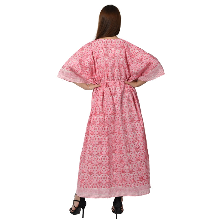 Hand Block Print Cotton Caftans For Women Free Size Vintage traditonal art Maxi gown sleepwear Night gown Kaftan dress