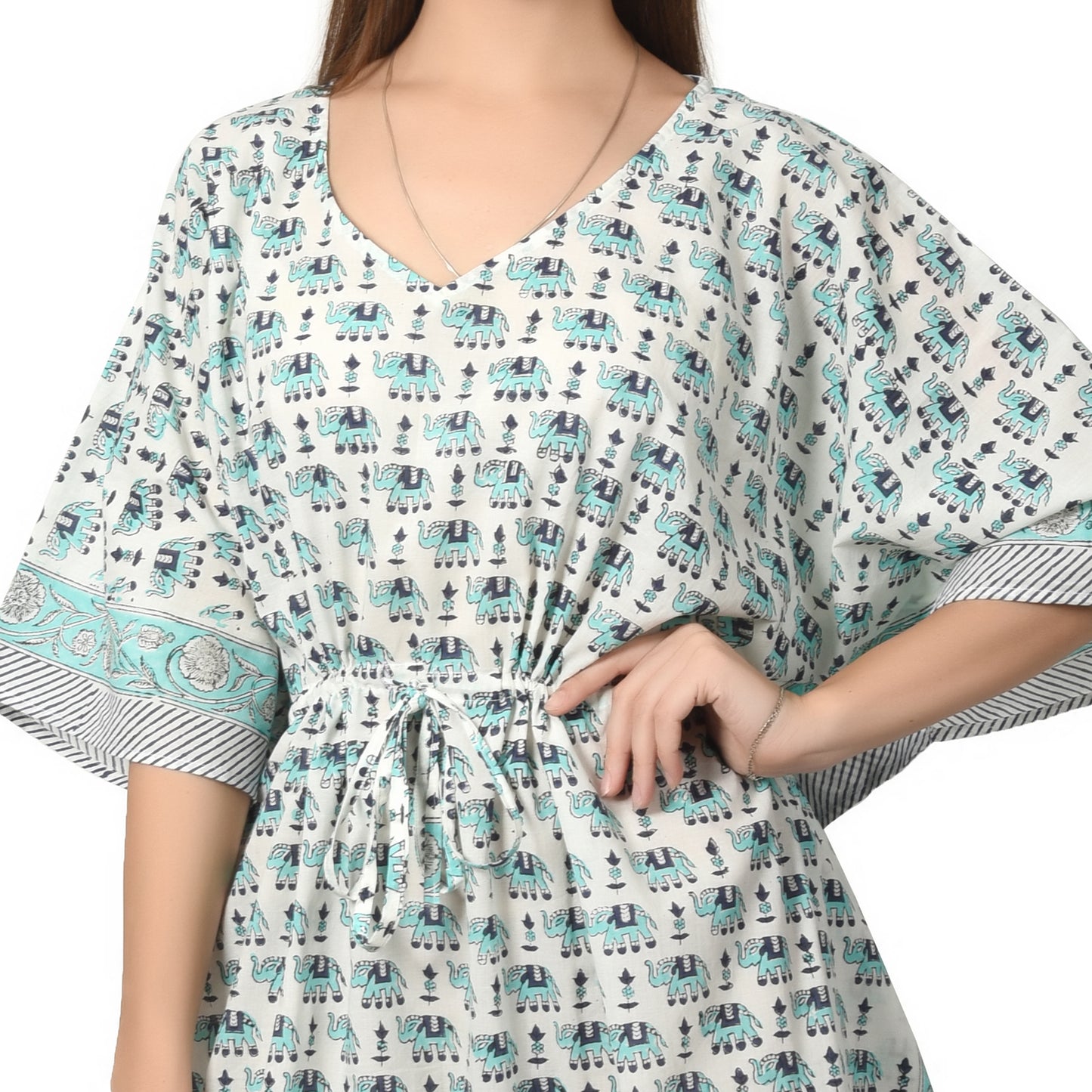 Hand Block Print Cotton Caftans For Women Free Size Vintage traditonal art Maxi gown sleepwear Night gown Kaftan dress