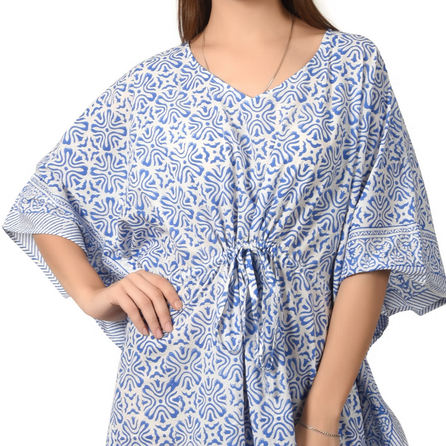 Hand Block Print Cotton Caftans For Women Free Size Vintage traditonal art Maxi gown sleepwear Night gown Kaftan dress